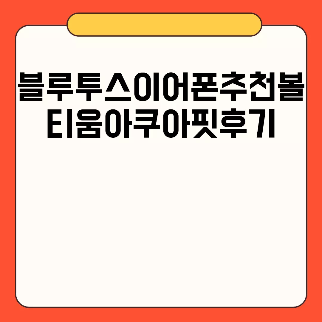 볼티움 아쿠아핏 블루투스 이어폰 후기