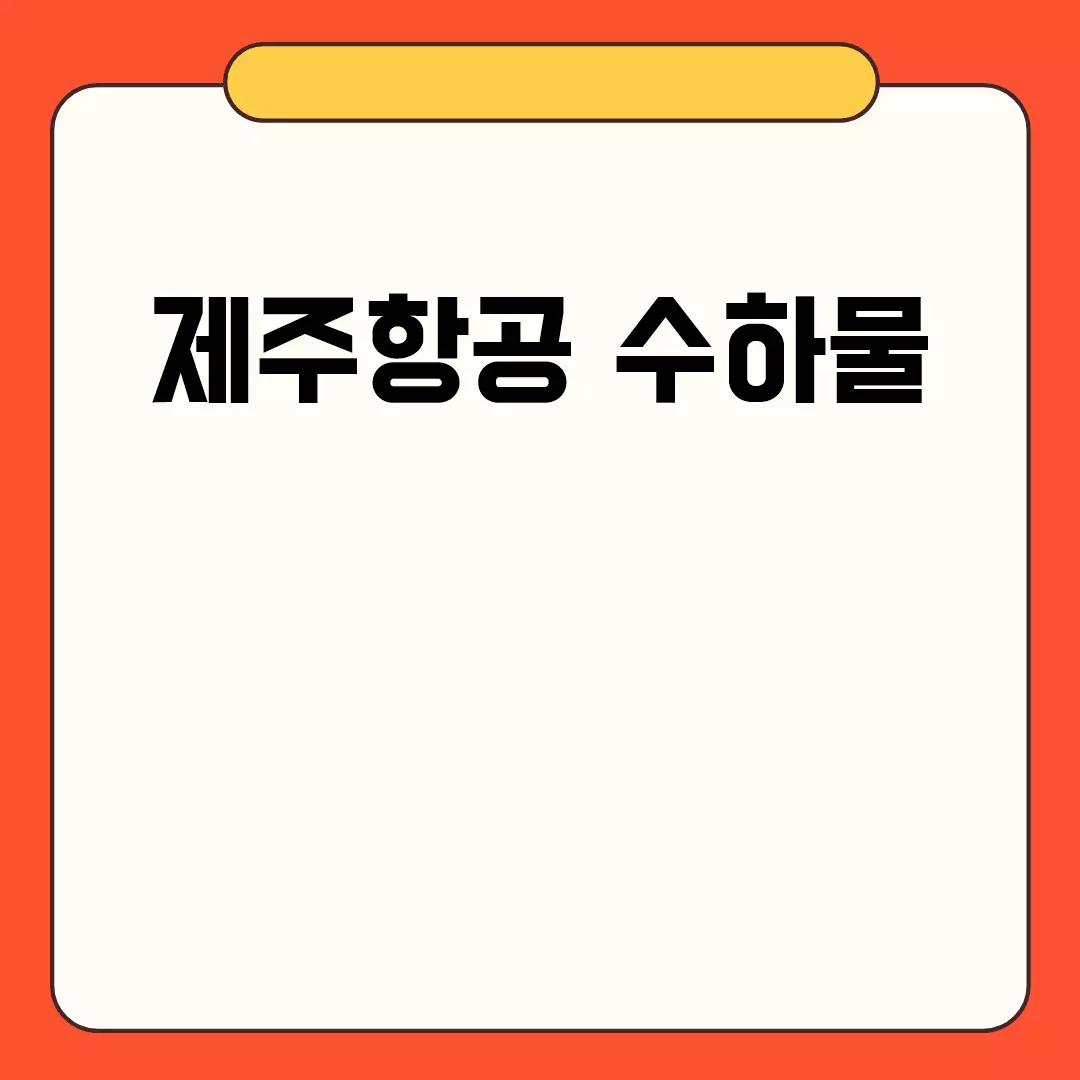 제주항공 수하물 규정 총정리